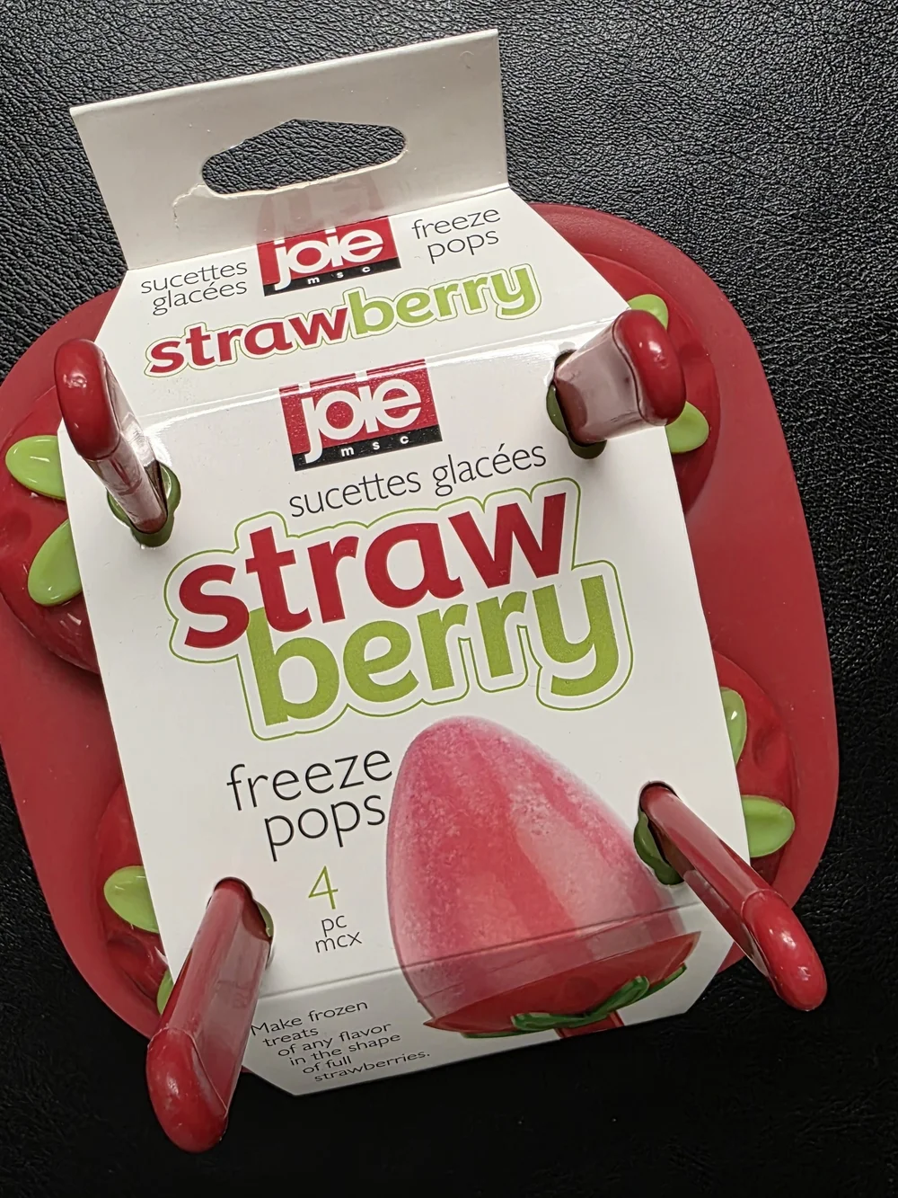 NWT Joie Strawberry Shaped Freeze Pops Molds | Reusable 4-Piece Set BPA-Free